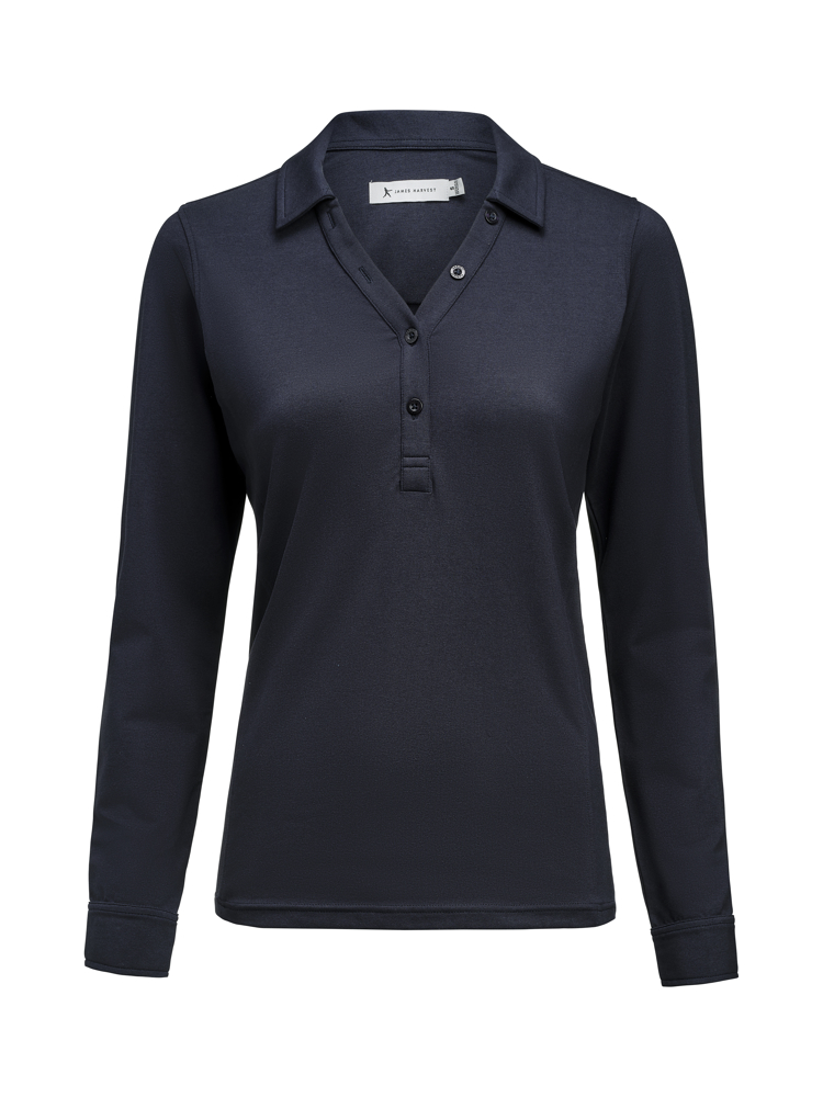 American Supreme  Polo L/S Dames Grijs Mêlée 3XL - Marine